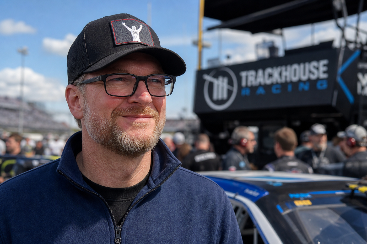 Dale earnhardt jr clears up that strange trackhouse repost