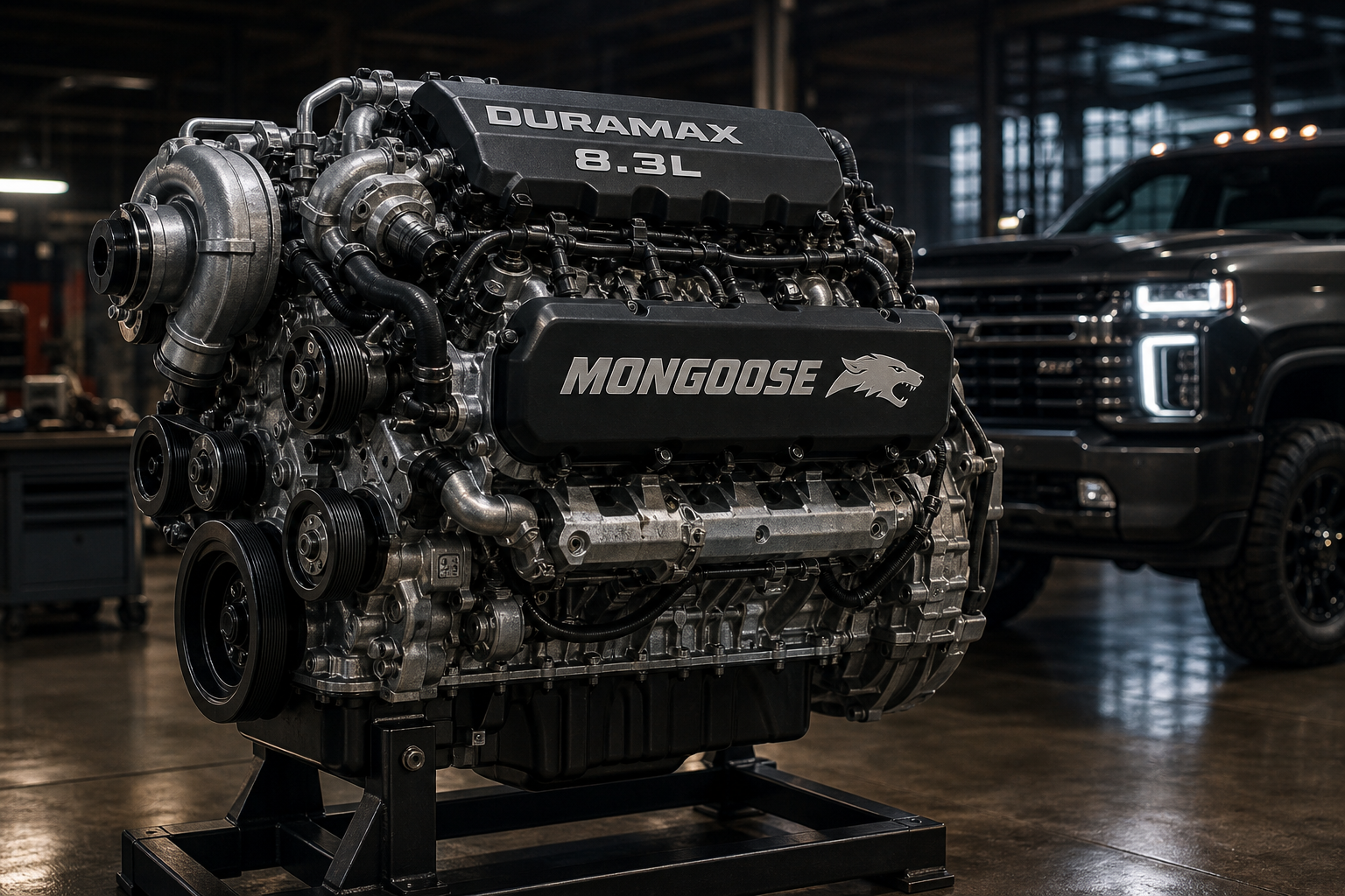 General motors teases an 8 3 liter duramax diesel called mongoose