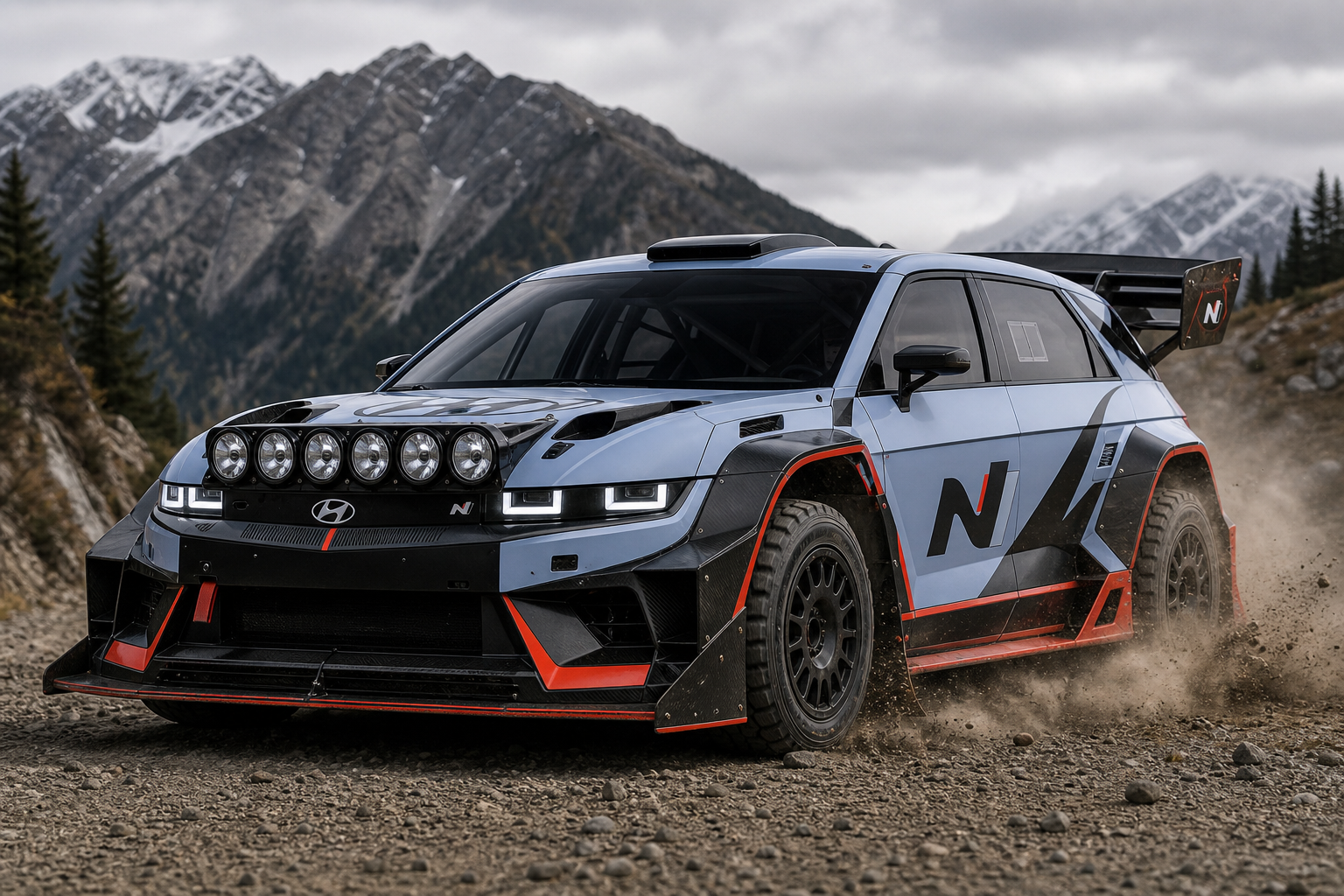 Hyundai ioniq 5 n imagined as a group b monster with ice power