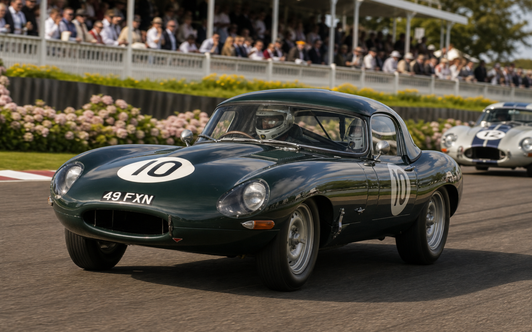 Lukas Halusa and Andre Lotterer Take Goodwood’s RAC TT Celebration in Jaguar E-Type 49 FXN