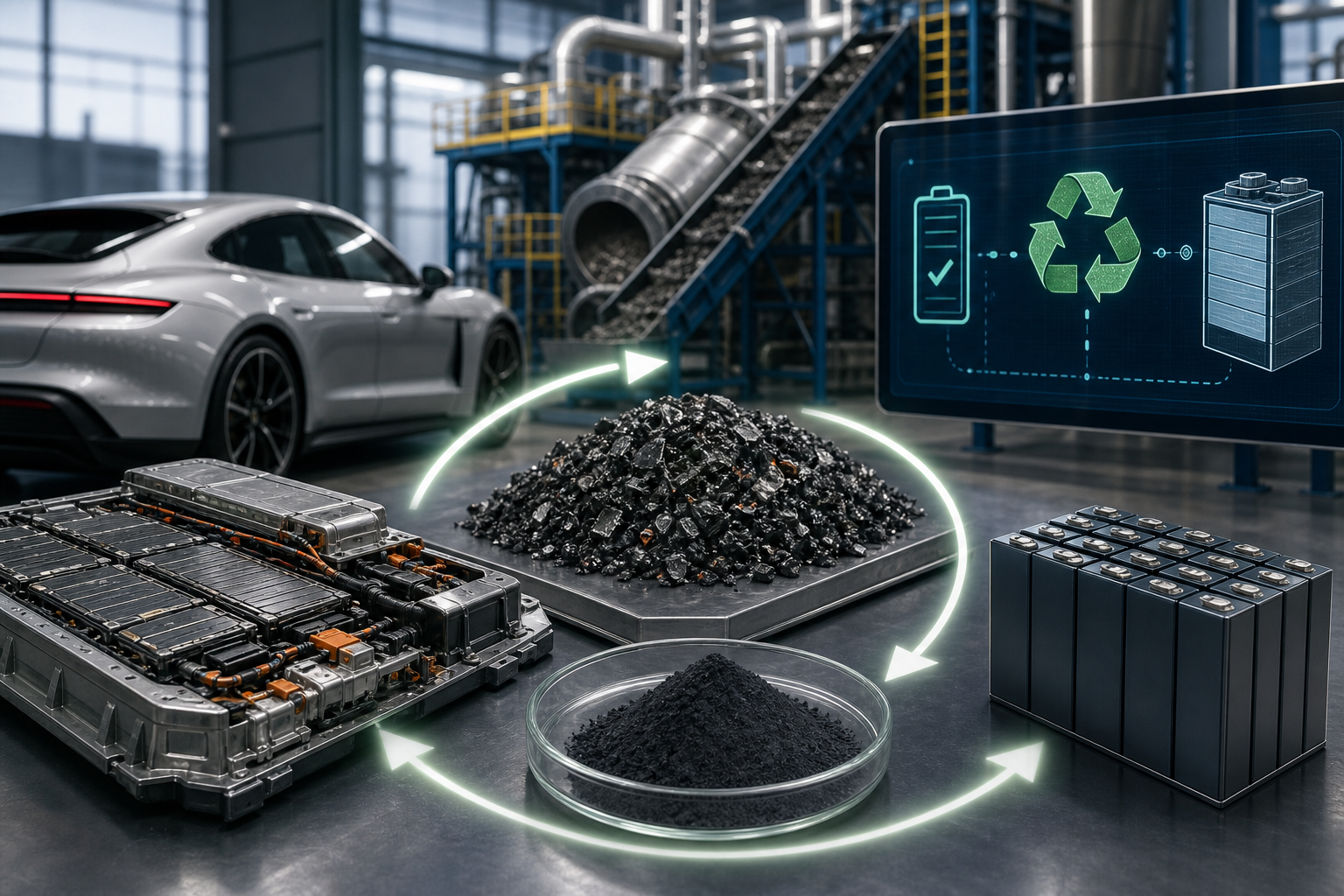 Porsche makes first ev cell using 100 recycled cathode materials