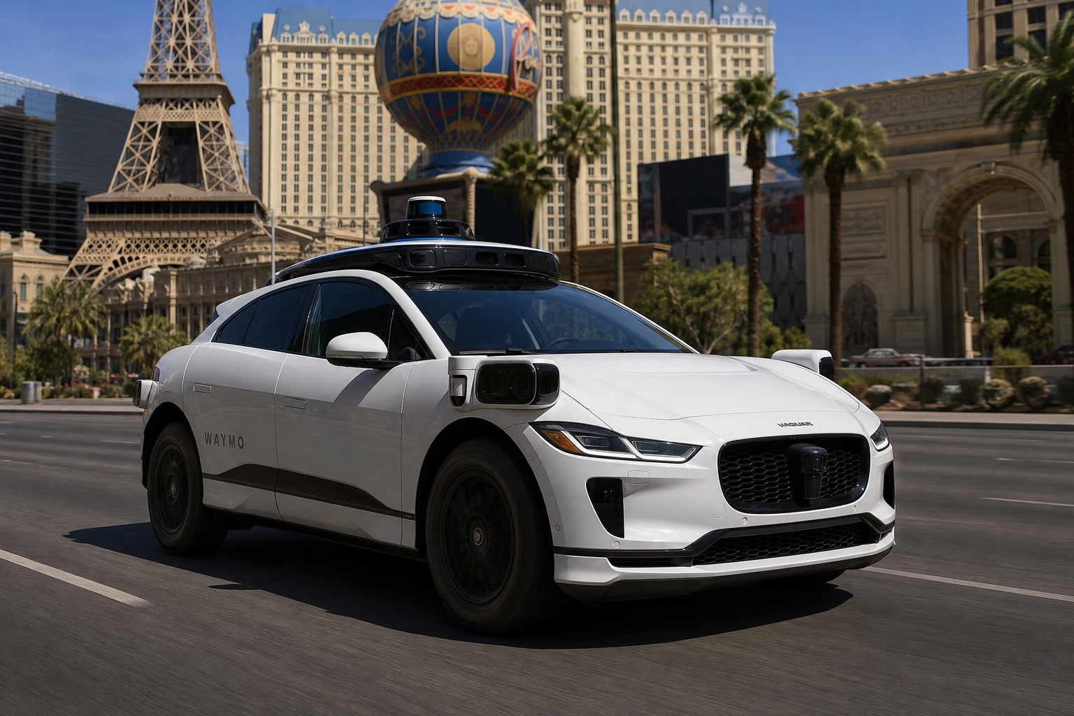 Waymo begins las vegas robotaxi service with jaguar and zeekr based vehicles