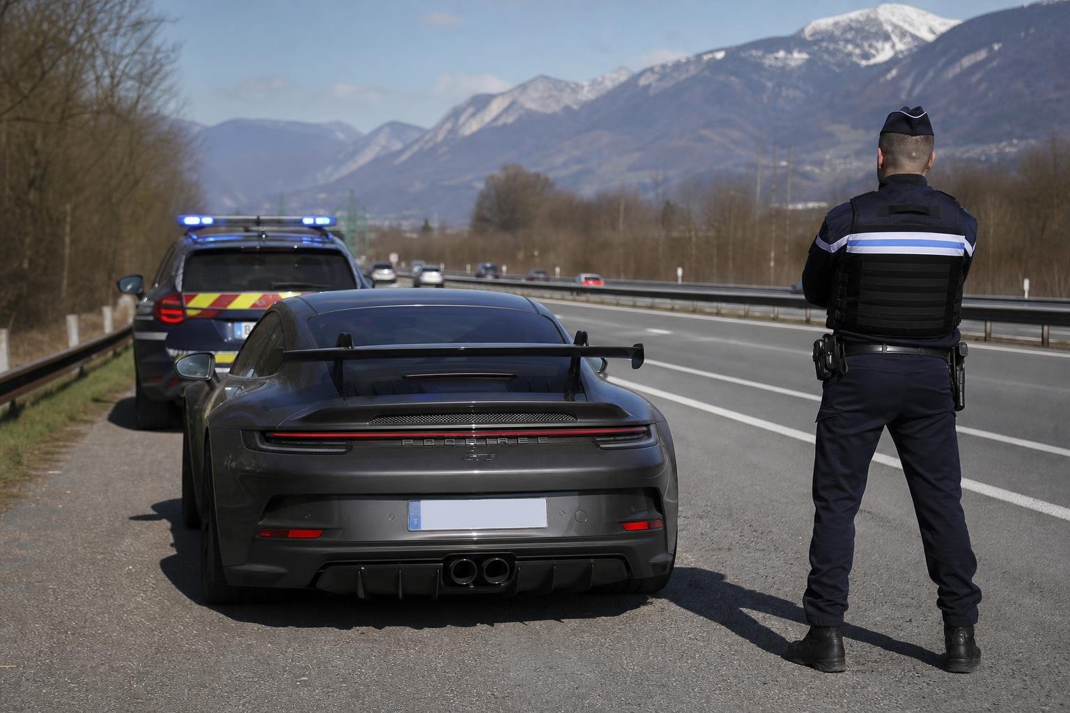 French-Police-Catch-Porsche-911-GT3-at-194-MPH-on-81-MPH-Highway French Police Catch Porsche 911 GT3 at 194 MPH on 81 MPH Highway