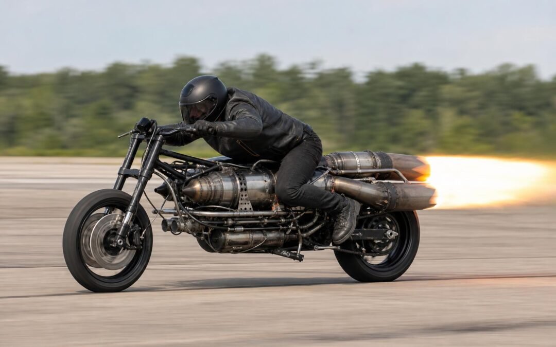 Two Jet Turbines Turn a Harley-Davidson Into a 60-Mph Thrust Bike