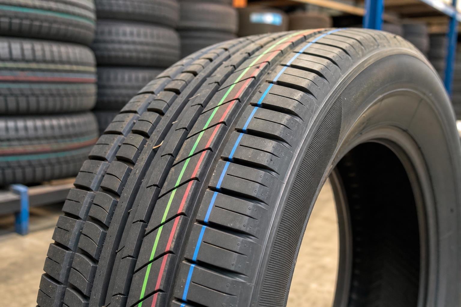 What-the-Colored-Stripes-on-New-Tire-Treads-Actually-Mean What the Colored Stripes on New Tire Treads Actually Mean