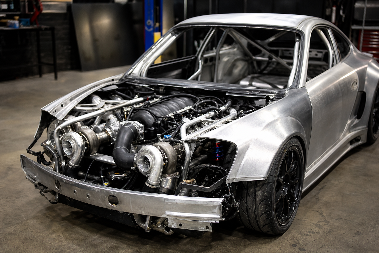 Australian builder creates front engined twin turbo ls powered porsche