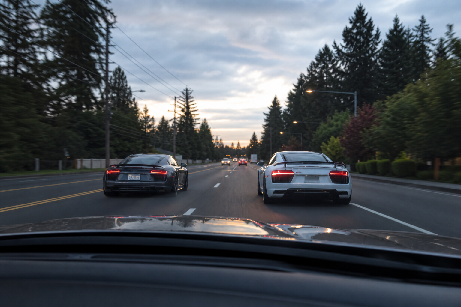 Dashcam captures alleged street race at 107 mph in washington 35 mph zone