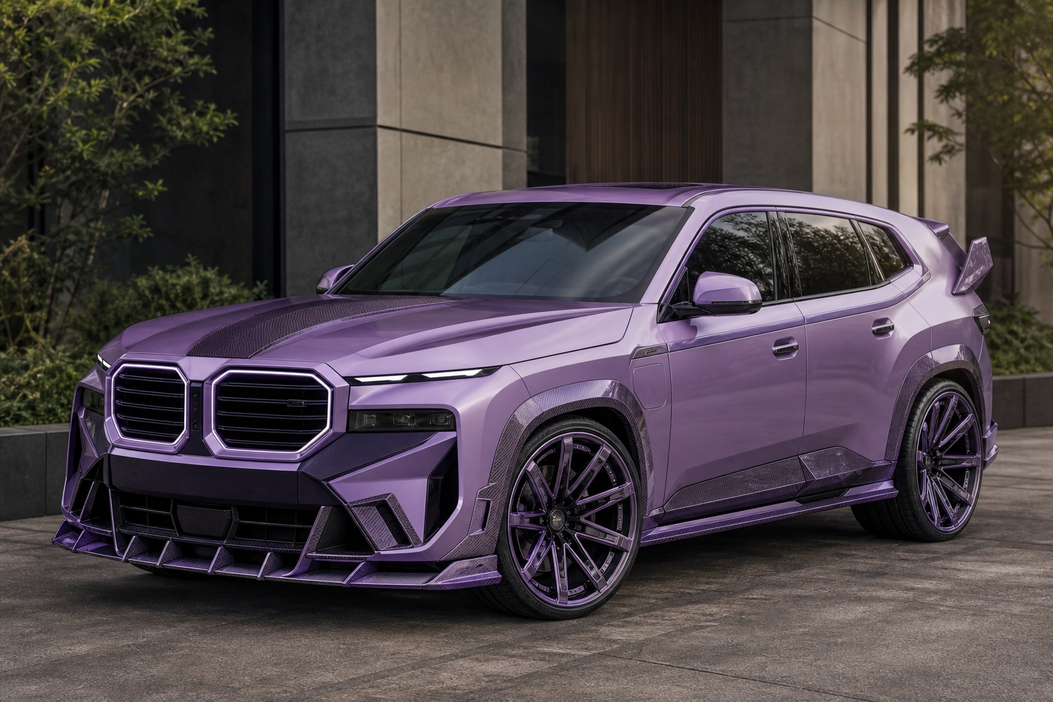 Larte designs an all purple bmw xm with a 17 piece carbon kit