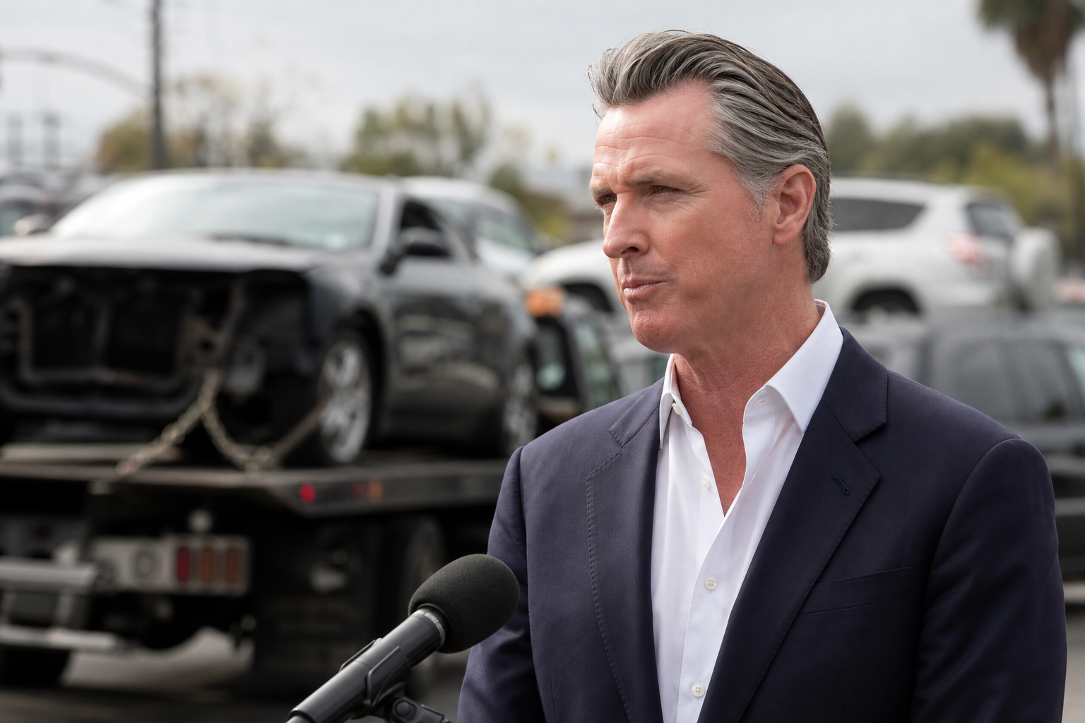 Newsom vetoes california bill that would have redirected unclaimed towing sale proceeds