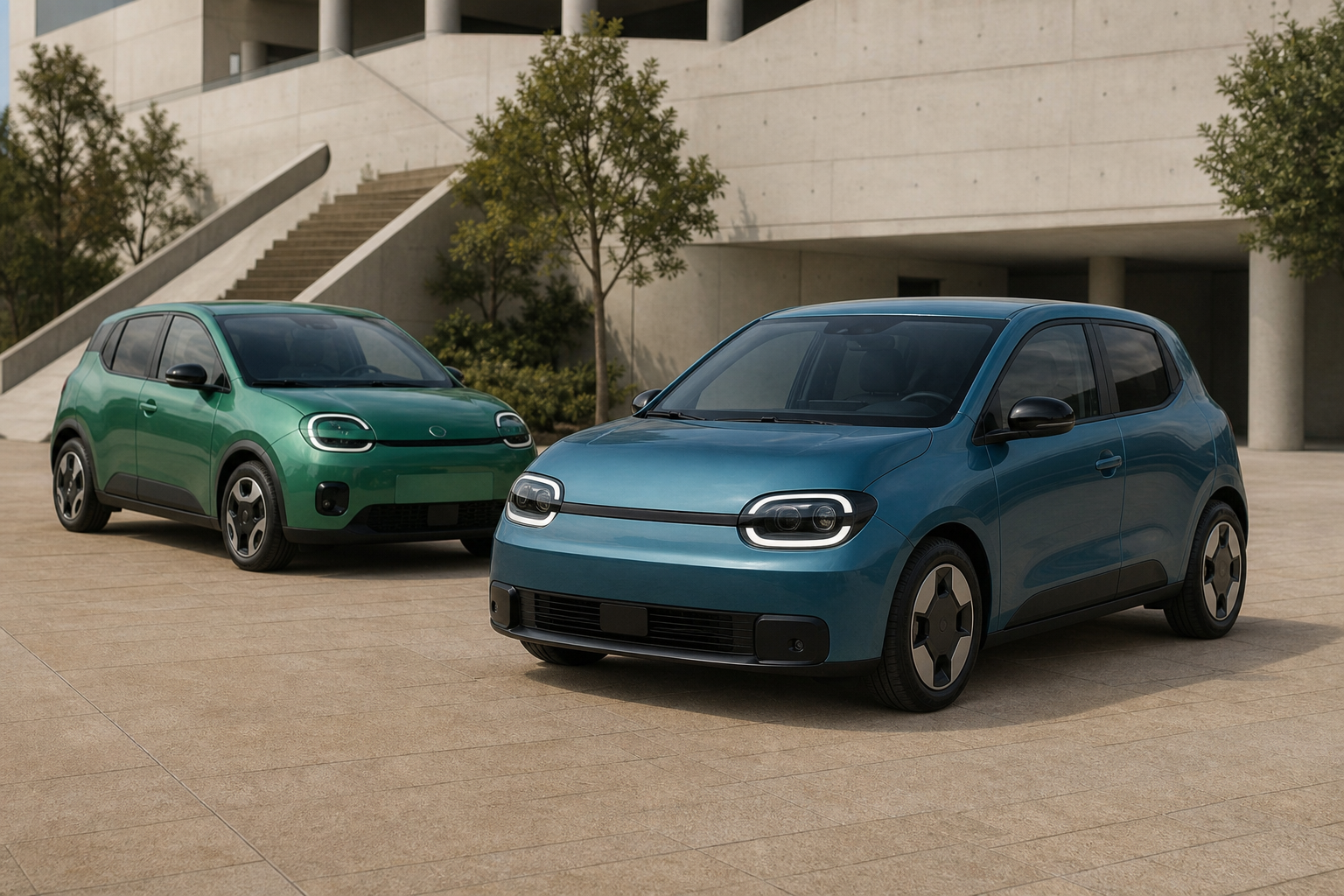 Nissan pixo and renault twingo e tech share ev hardware but wear different designs